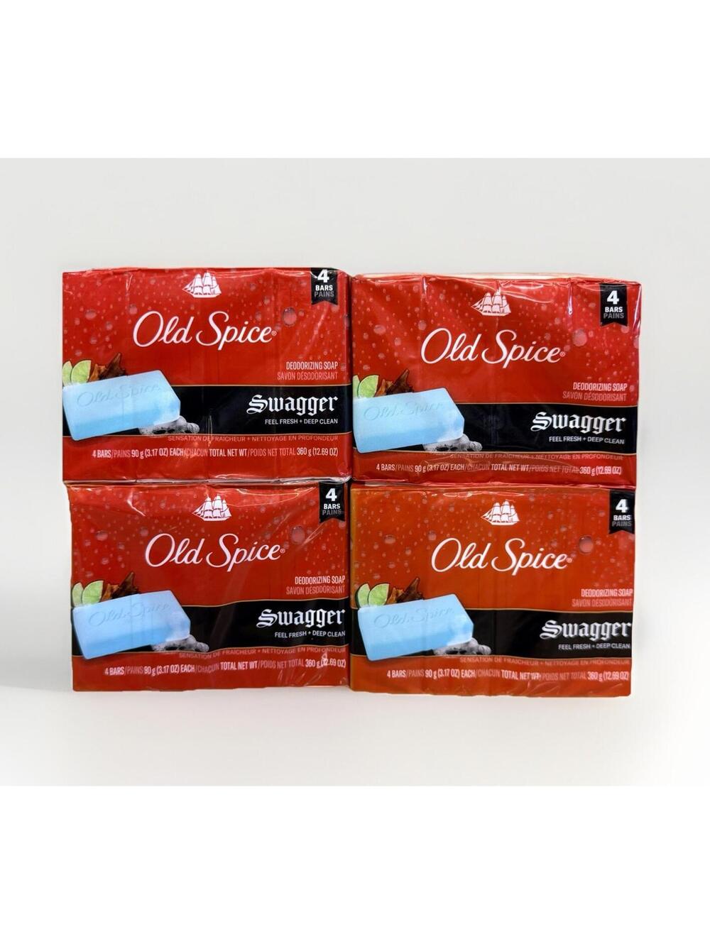 Old Spice Bar Soap for Men Swagger 3.17 oz. 16 Bars Lot of 4